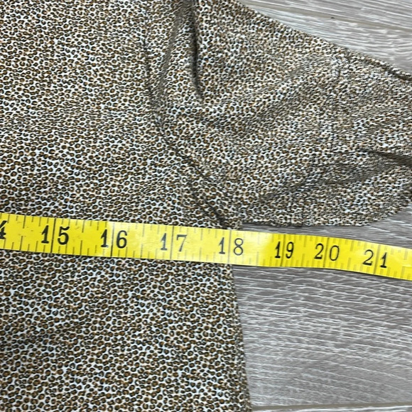 Zara Basic Cheetah Print V-Neck Button Down Tunic Blouse M - Picture 9 of 16